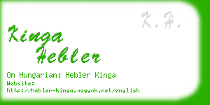 kinga hebler business card